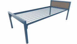 Lit tête panneau - Square - 90 x 200 cm - sommier métallique - adapté PMR