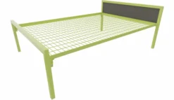 Lit tête panneau - Square - 140 x 200 cm - sommier métallique - adapté PMR