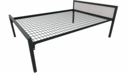 Lit tête panneau - Square - 140 x 190 cm - sommier métallique - adapté PMR