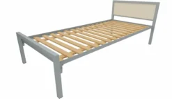 Lit tête panneau - Square - 90 x 200 cm - sommier à lattes rigides