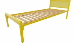 Lit tête panneau - Square - 90 x 210 cm - sommier à lattes rigides