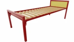 Lit tête panneau - Square - 80 x 200 cm - sommier à lattes rigides - adapté PMR