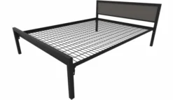 Lit tête panneau - Square - 140 x 190 cm - sommier métallique