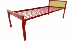Lit tête panneau - Square - 80 x 200 cm - sommier métallique - adapté PMR