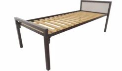 Lit tête panneau - Square - 80 x 190 cm - sommier à lattes rigides - adapté PMR