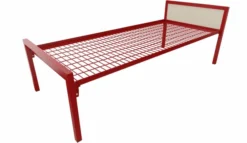 Lit tête panneau - Square - 90 x 210 cm - sommier métallique - adapté PMR