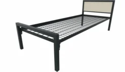 Lit tête panneau - Square - 80 x 200 cm - sommier métallique