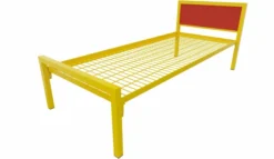 Lit tête panneau - Square - 80 x 190 cm - sommier métallique