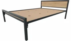 Lit tête panneau - Square - 140 x 200 cm - sommier panneau