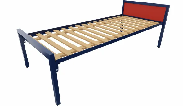 Lit tête panneau - Square - 90 x 210 cm - sommier à lattes rigides - adapté PMR