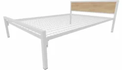 Lit tête panneau - Square - 140 x 200 cm - sommier métallique