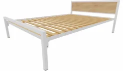 Lit tête panneau - Square - 140 x 200 cm - sommier à lattes rigides