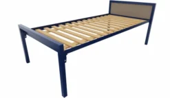Lit tête panneau - Square - 90 x 190 cm - sommier à lattes rigides - adapté PMR