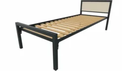 Lit tête panneau - Square - 80 x 200 cm - sommier à lattes rigides