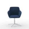 Lounge Chair Poppy embase 4 branches métalliques sur patins - tissu -