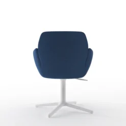 Lounge Chair Poppy embase 4 branches métalliques sur patins - tissu -