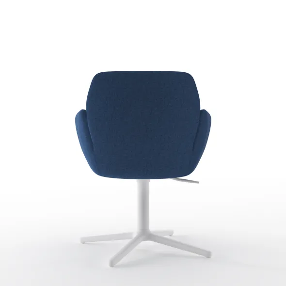 Lounge Chair Poppy embase 4 branches métalliques sur patins - tissu -