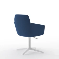 Lounge Chair Poppy embase 4 branches métalliques sur patins - tissu -
