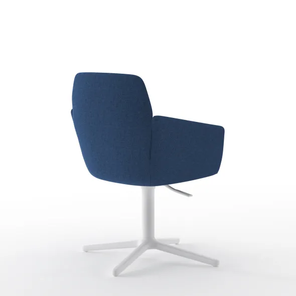 Lounge Chair Poppy embase 4 branches métalliques sur patins - tissu -