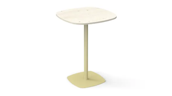 Mange-debout carré angles arrondis Tamaris - 80 x 80 cm - h. 105 cm - piétement sur socle carré - stratifié