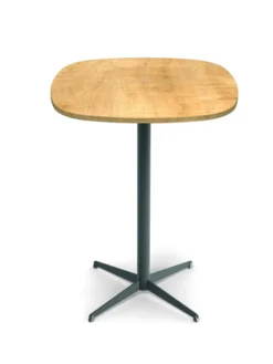 Mange-debout carré angles arrondis Tamaris - 80 x 80 cm - h. 105 cm - piétement croix époxy - stratifié