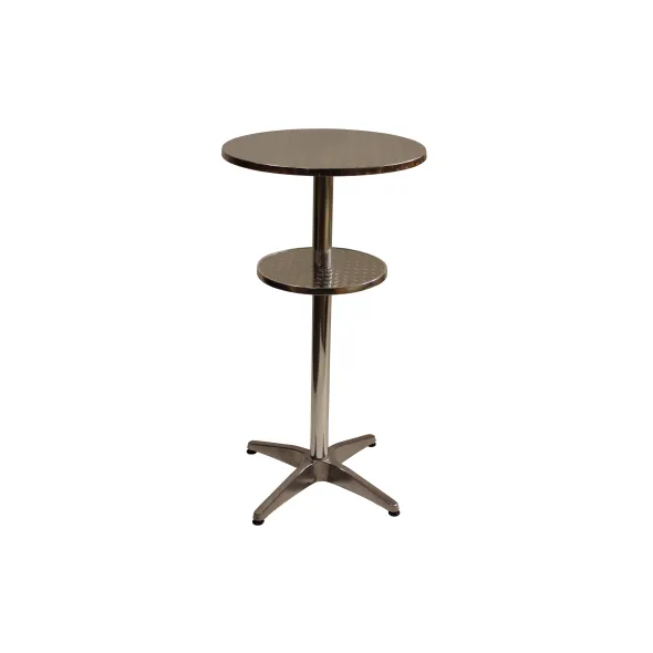 Mange-debout Soléa - Ø 60 cm - piétement central - plateau inox