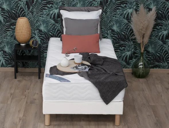 Matelas Premium - ressorts ensachés - 90 x 190 cm - ép. 26 cm - classe C - anti punaises de lit anti-acarien antibact.