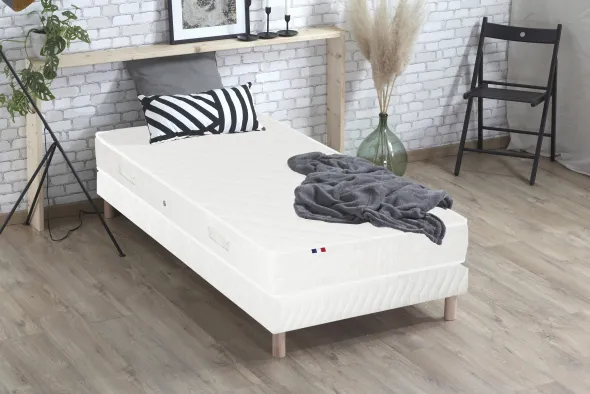 Matelas à ressorts - 80 x 190 cm - ép. 19 cm - classe C - anti-acarien et antibactérien