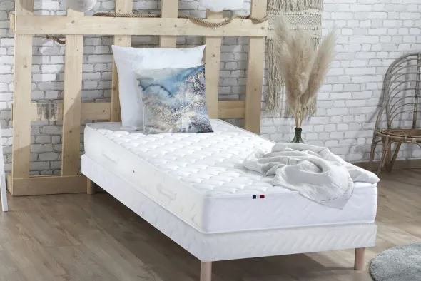 Matelas à ressorts - 90 x 210 cm - ép. 19 cm - classe A - anti-acarien et antibactérien