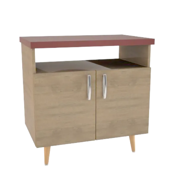 Meuble bahut Lagune - 2 portes et 1 niche - l. 90 x h. 95 x pr. 57 cm