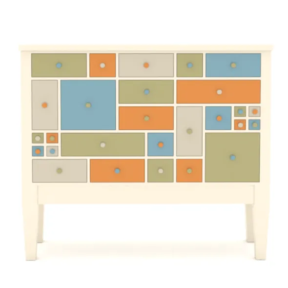 Meuble de fouille H113 - l. 120 x h. 113 x pr. 40 cm - structure hêtre massif laqué Beige Bouleau