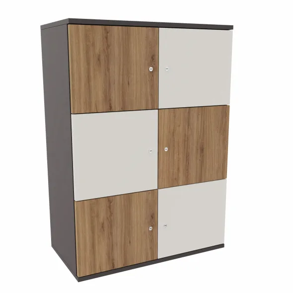 Meuble de rangement Epure - 6 casiers - fermeture à clé - clé passe partout non fournie