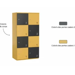 Meuble de rangement FrameOne II - 8 casiers - fermeture à clé - clé passe partout non fournie