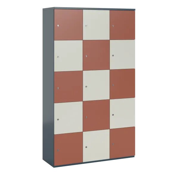 Meuble de rangement FrameOne II - 15 casiers - fermeture à clé - clé passe partout non fournie