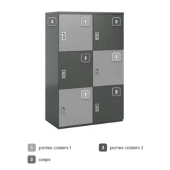 Meuble de rangement FrameOne II - 6 casiers - fermeture à codes - clé passe partout non fournie