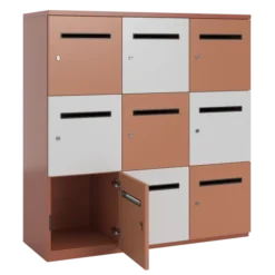 Meuble de rangement FrameOne II - 9 casiers courrier - fermeture à clé - clé passe partout non fournie