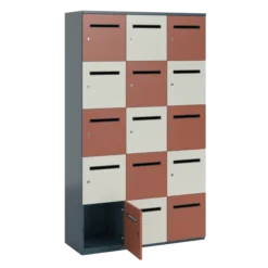 Meuble de rangement FrameOne II - 15 casiers courrier - fermeture à clé - clé passe partout non fournie