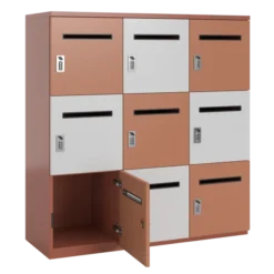 Meuble de rangement FrameOne II - 9 casiers courrier - fermeture à codes - clé passe partout non fournie