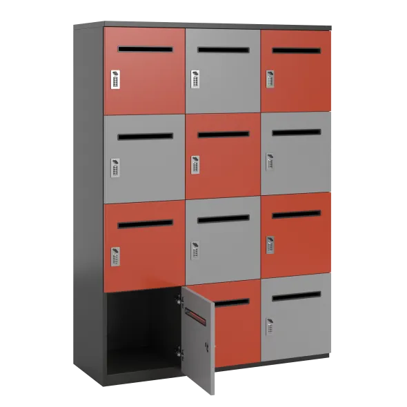Meuble de rangement FrameOne II - 12 casiers courrier - fermeture à codes - clé passe partout non fournie