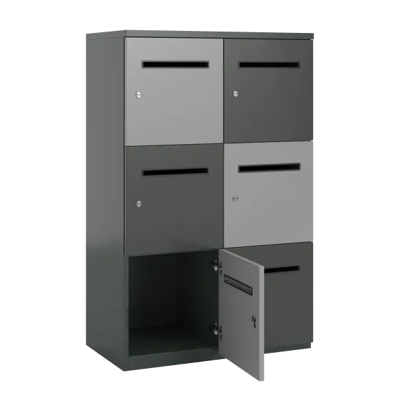 Meuble de rangement FrameOne II - 6 casiers courrier - fermeture à clé - clé passe partout non fournie
