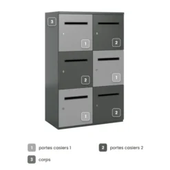 Meuble de rangement FrameOne II - 6 casiers courrier - fermeture à clé - clé passe partout non fournie