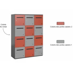 Meuble de rangement FrameOne II - 12 casiers courrier - fermeture à clé - clé passe partout non fournie