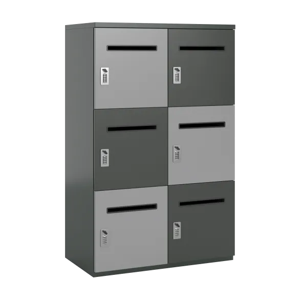 Meuble de rangement FrameOne II - 6 casiers courrier - fermeture à codes - clé passe partout non fournie