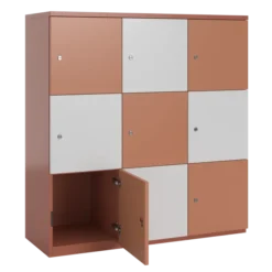 Meuble de rangement FrameOne II - 9 casiers - fermeture à clé - clé passe partout non fournie