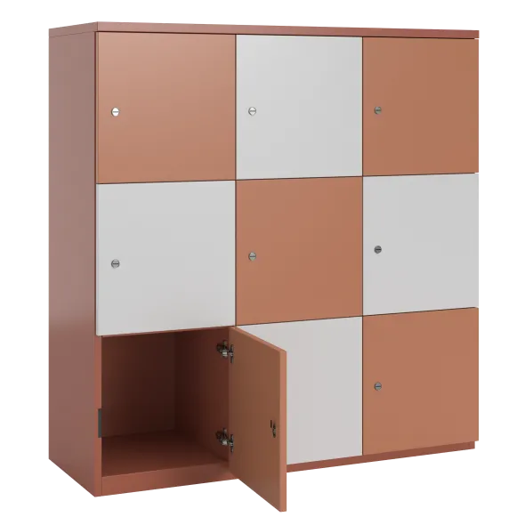 Meuble de rangement FrameOne II - 9 casiers - fermeture à clé - clé passe partout non fournie