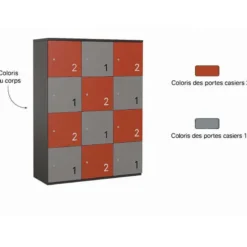 Meuble de rangement FrameOne II - 12 casiers - fermeture à clé - clé passe partout non fournie