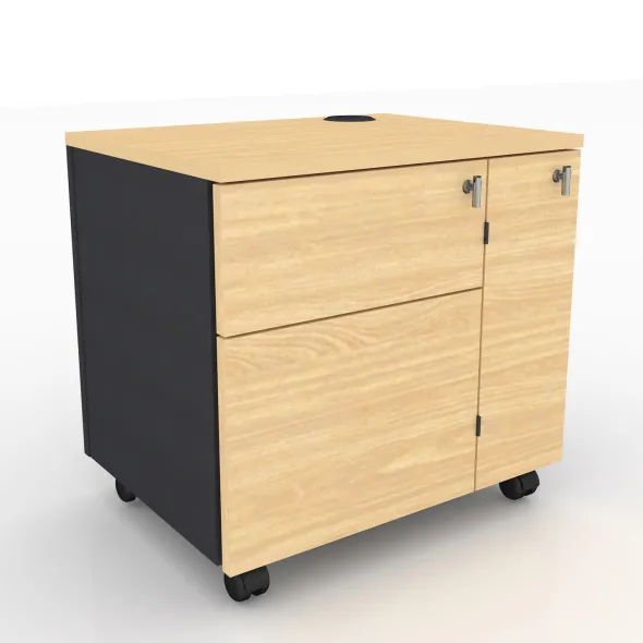 Meuble de rangement informatique Amphitéo - h. 58 x l. 61 cm - sur roulettes