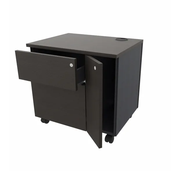 Meuble de rangement informatique Amphitéo - h. 58 x l. 61 cm - sur roulettes