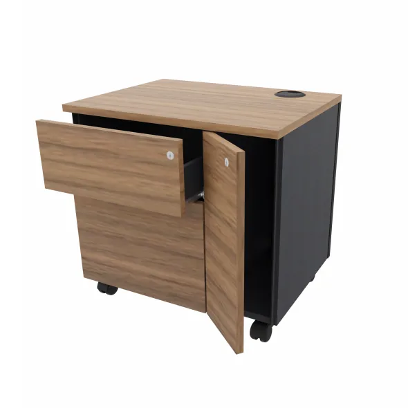 Meuble de rangement informatique Amphitéo - h. 58 x l. 61 cm - sur roulettes