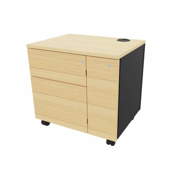Meuble de rangement informatique Amphitéo - h. 58 x l. 61 cm - sur roulettes